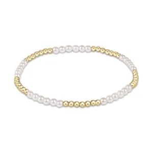 ENewton Classic Blissful Pattern Bead Bracelet - 3mm Pearl