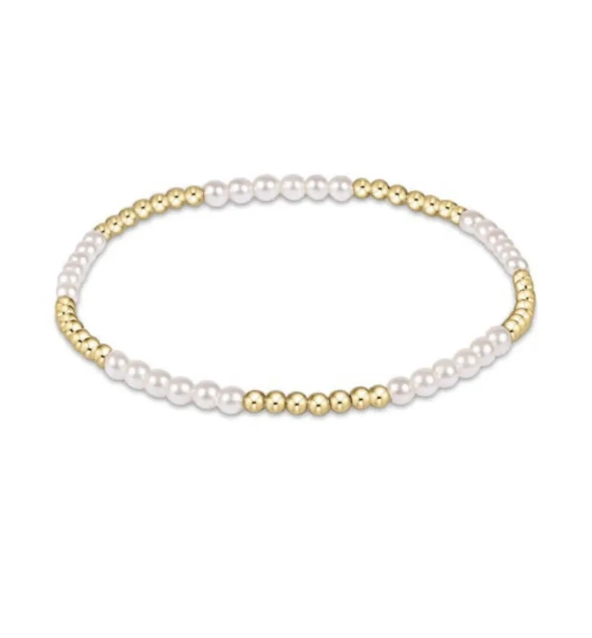 ENewton Classic Blissful Pattern Bead Bracelet - 3mm Pearl