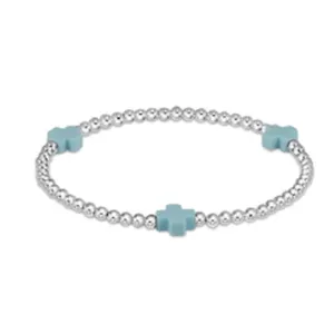 enewton signature cross sterling pattern 3mm bead bracelet - turquoise