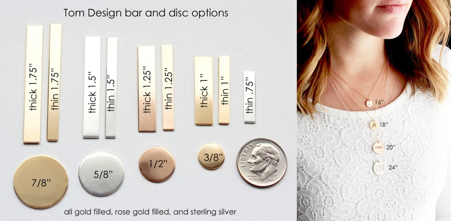 Engraved Birthstone Bar Necklace | Thick Bar