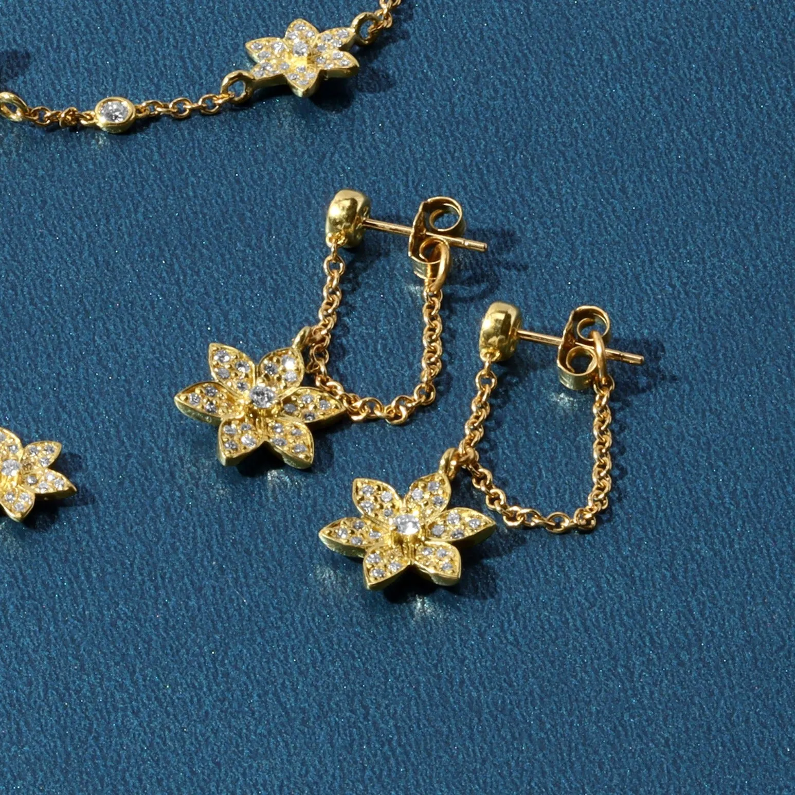 Eternal Blossom Chain Earrings