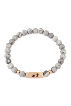 FAITH NATURAL STONE STRETCH BRACELET