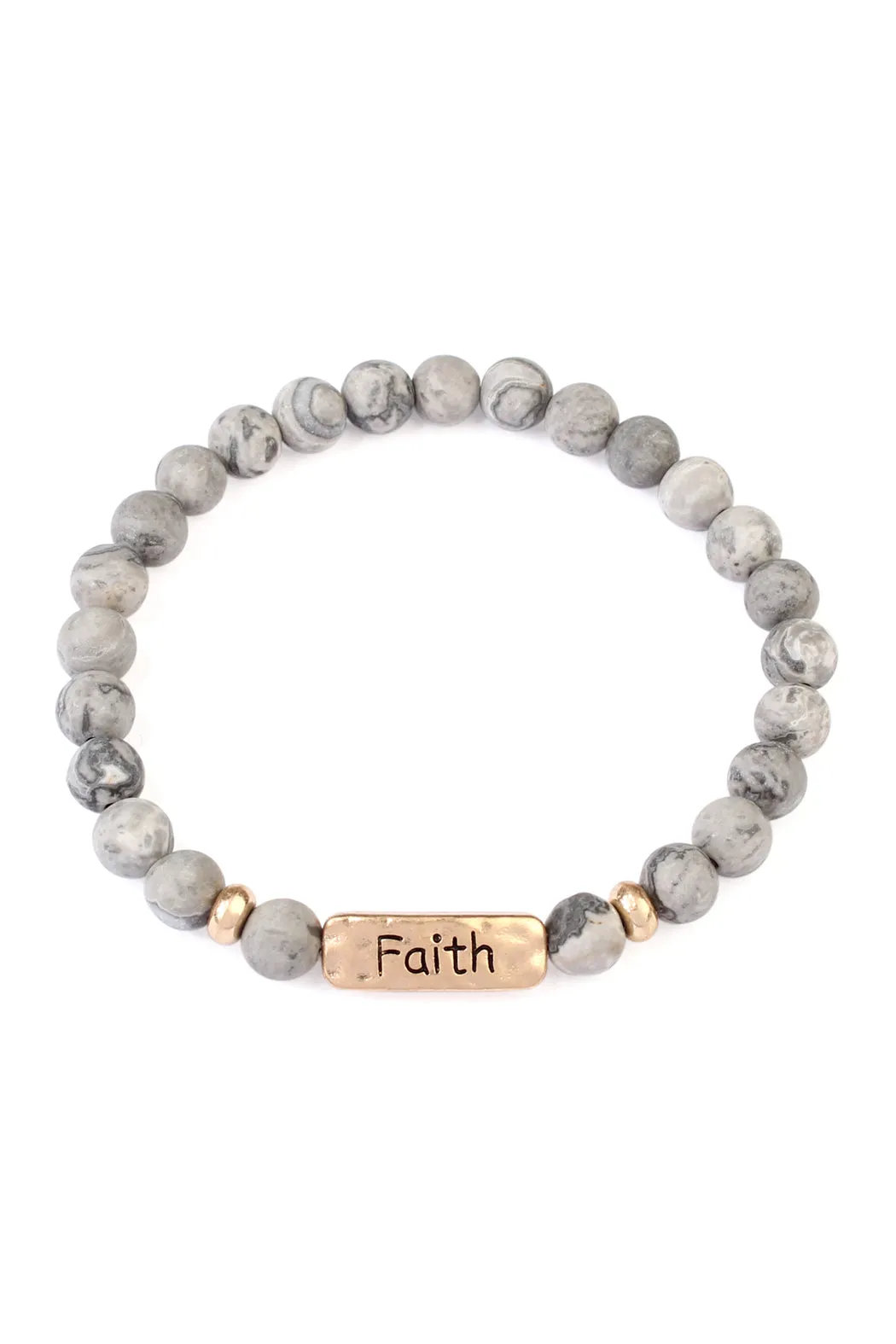 FAITH NATURAL STONE STRETCH BRACELET