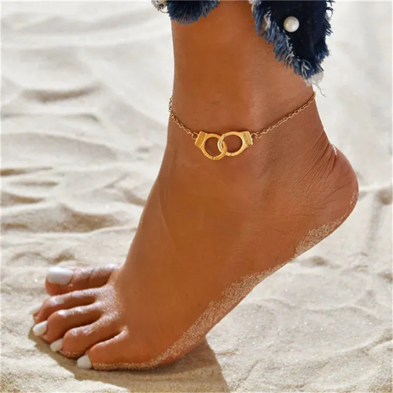 Fashion Colorful Crystal Beads Anklets for Women Boho Gold Color Chain Ankle Bracelet Leg Bracelet Ocean Beach Foot Jewelry