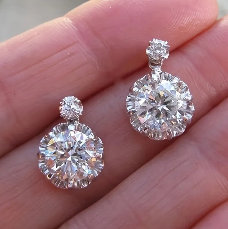 Female Pendant Earrings – Crystal Jewelry for Wedding, Party, Elegant Lady Engagement Accessories, Perfect Gift