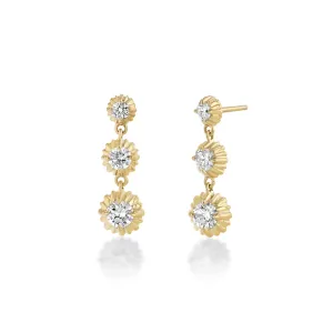 Fluted Bottom 3 Drop Earrings