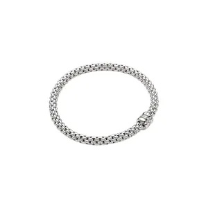 FOPE GIOIELLI 18K WHITE GOLD FLEX'IT BRACELET WITH ONE DIAMOND (VS/F) RONDEL MEASURING 0.10 TOTAL CARAT WEIGHT SIZE LARGE