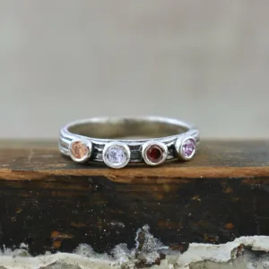 Four Stone Stack Ring