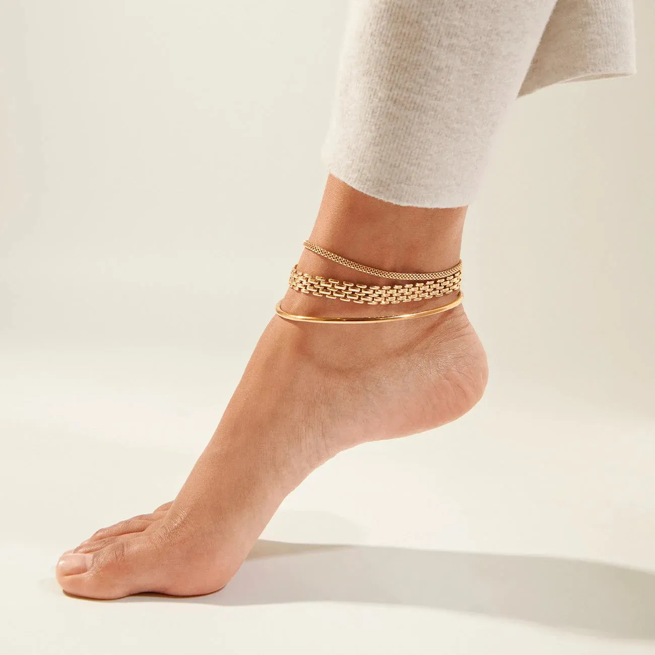 Francis Anklet in High Polish Gold