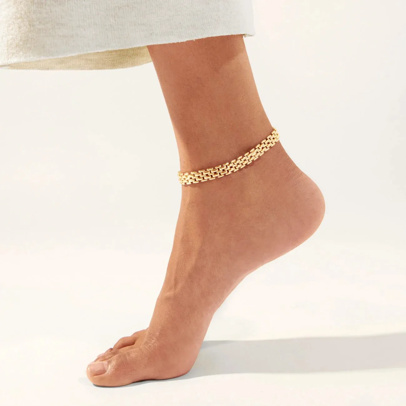 Francis Anklet in High Polish Gold