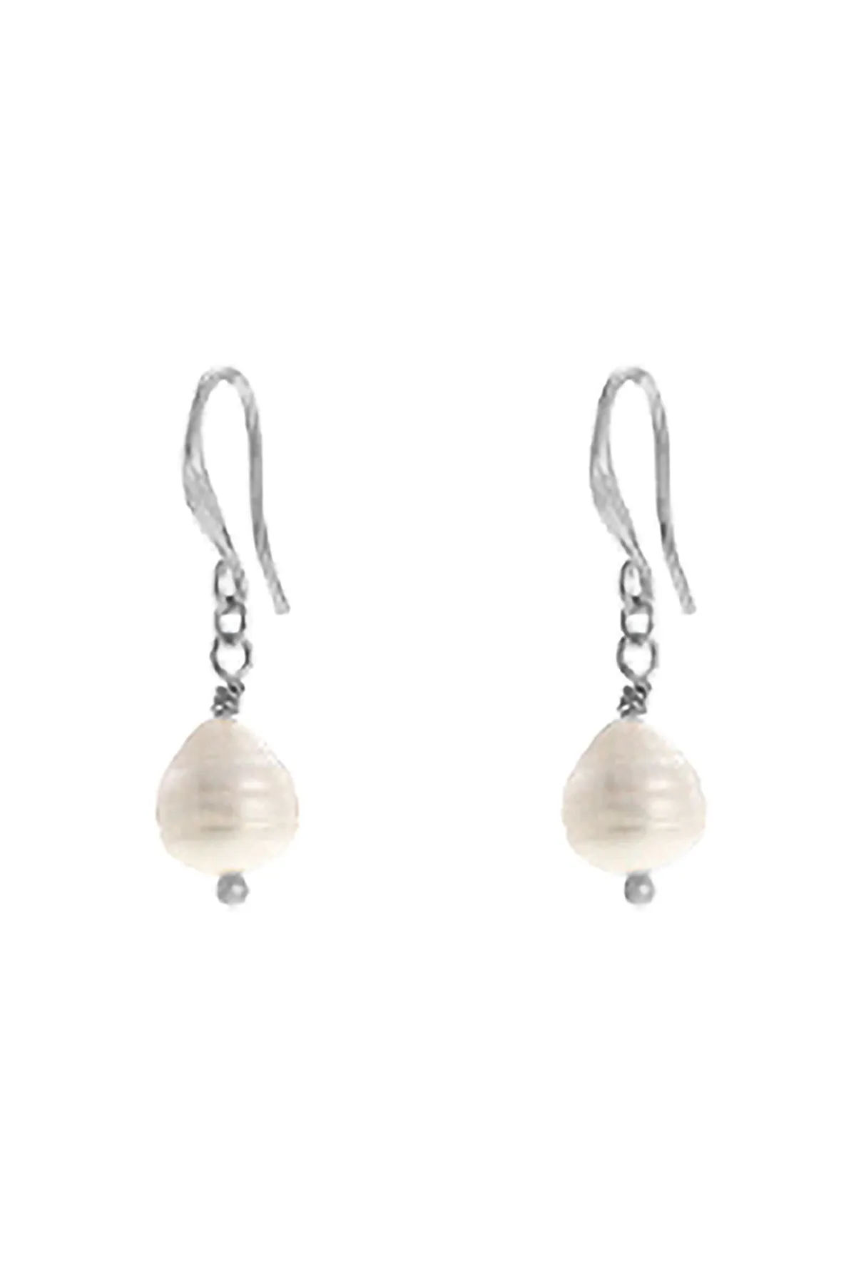 FRESHWATER PEARL DROP FISH HOOK EARRINGS
