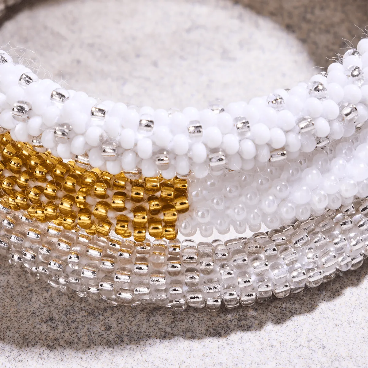 Frosted Ivory | Himalayan Glass Bead Bracelet