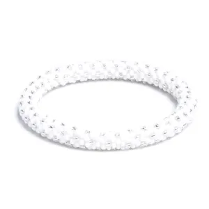 Frosted Ivory | Himalayan Glass Bead Bracelet