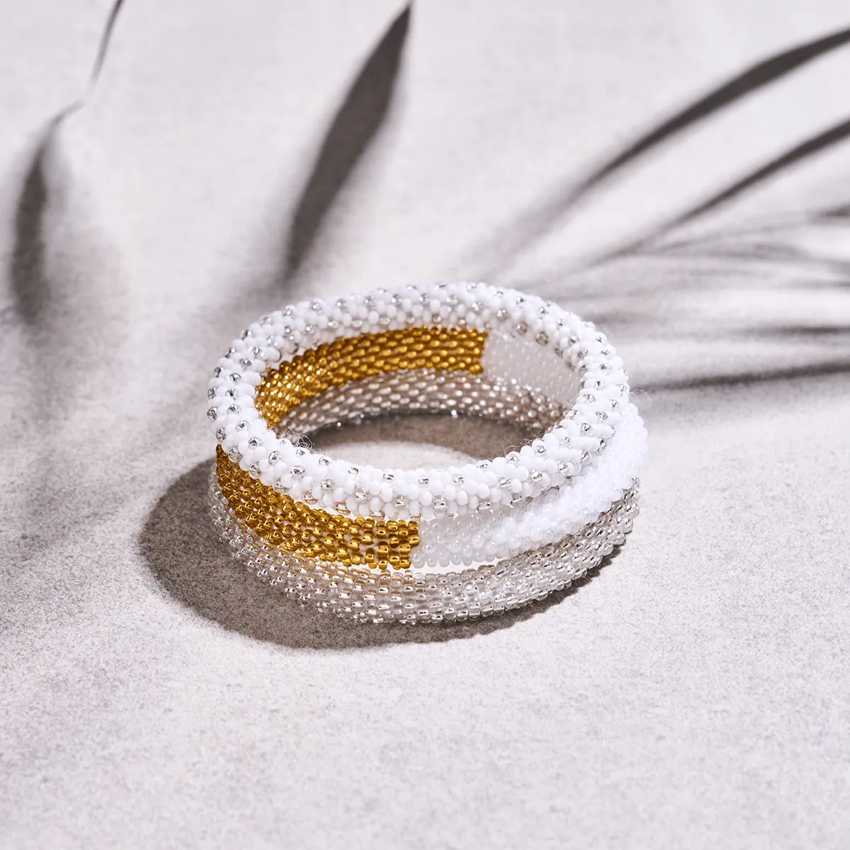 Frosted Ivory | Himalayan Glass Bead Bracelet