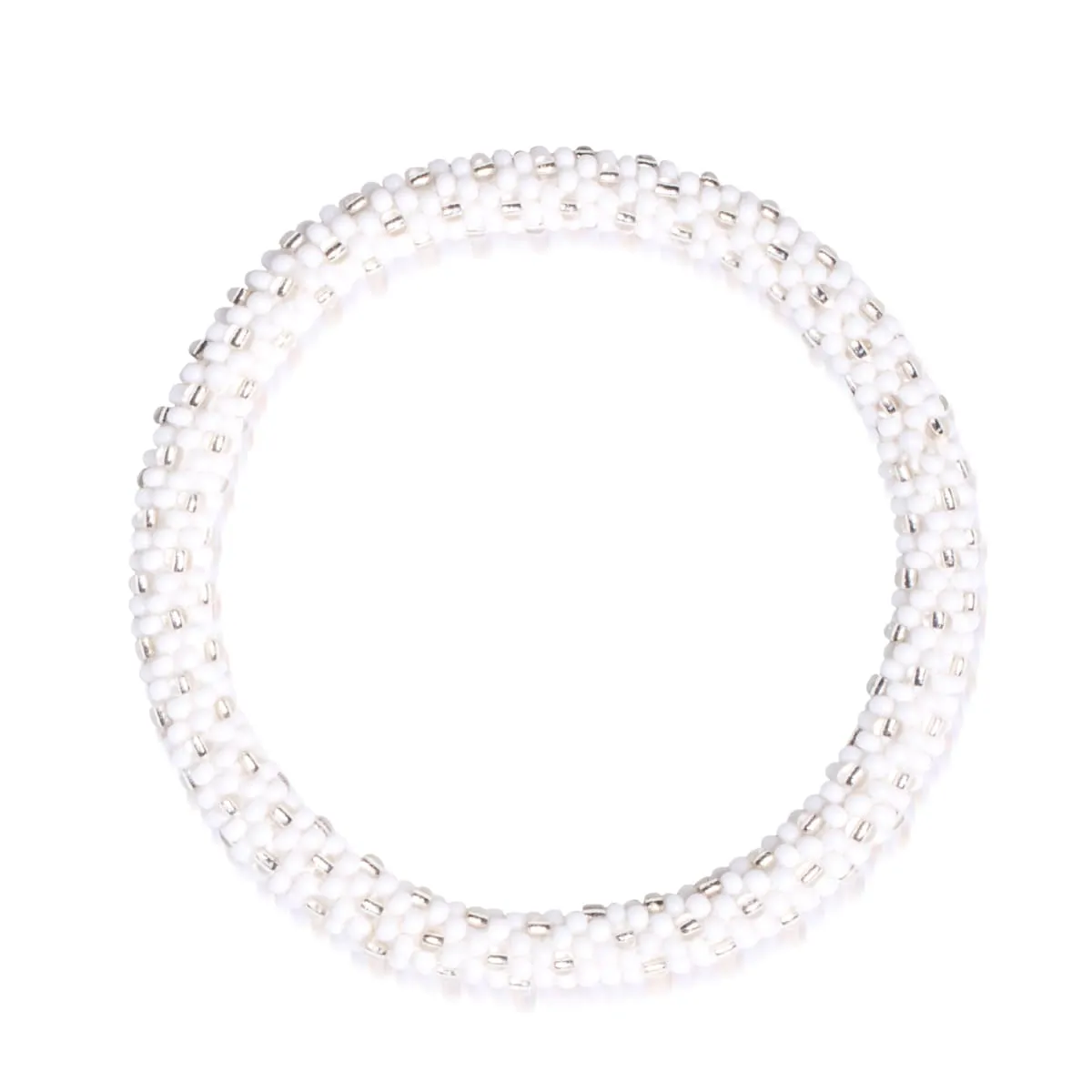 Frosted Ivory | Himalayan Glass Bead Bracelet
