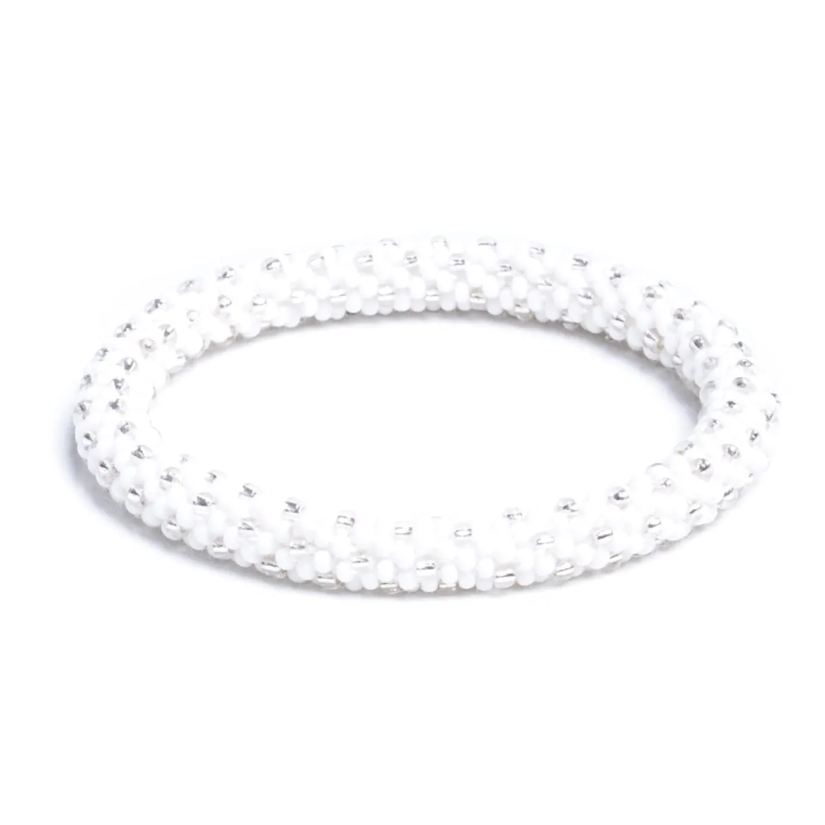 Frosted Ivory | Himalayan Glass Bead Bracelet