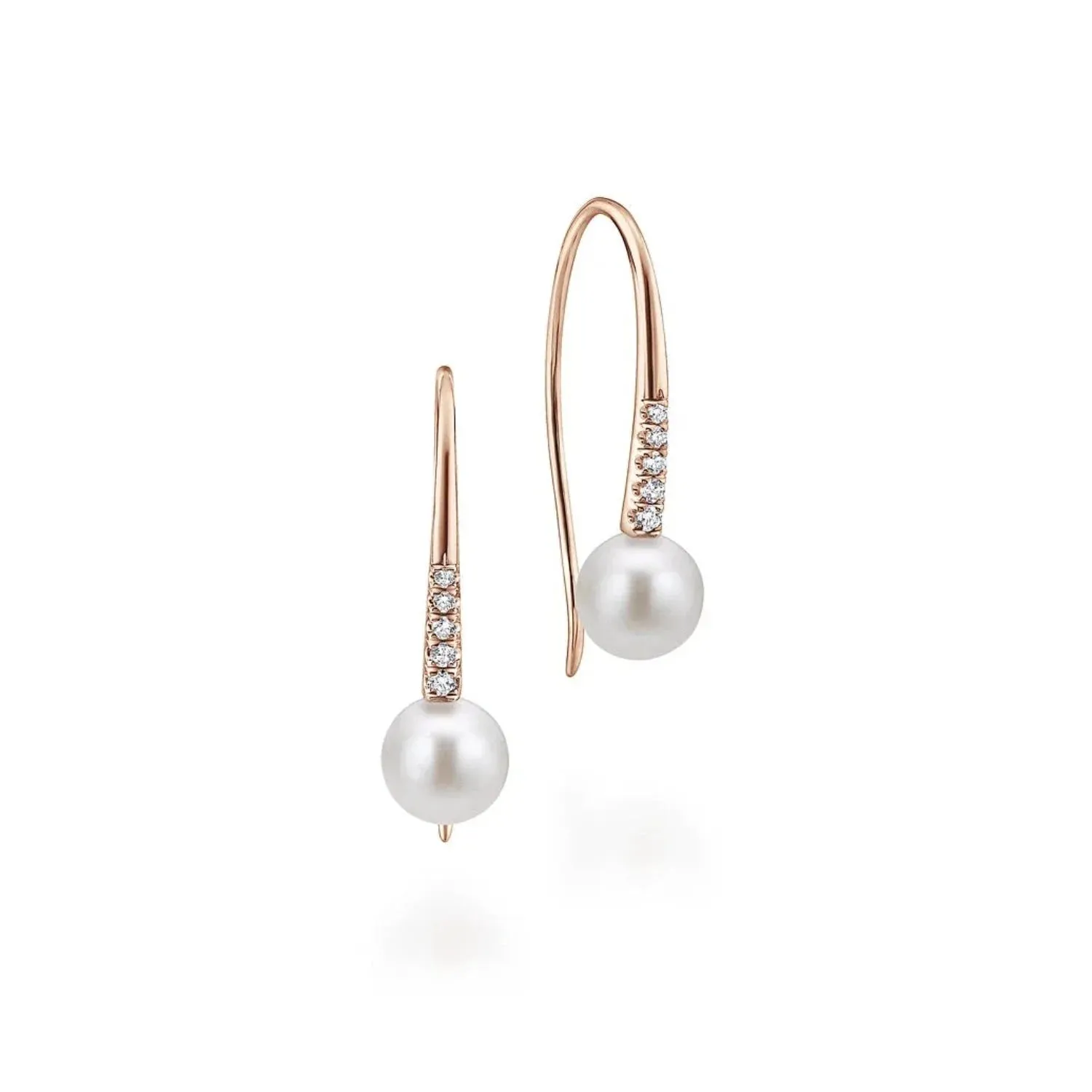 Gabriel & Co. Diamond and Cultured Pearl Drop Earrings