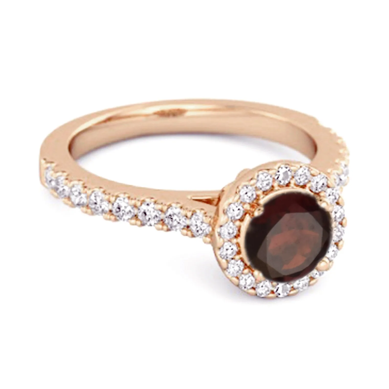 Garnet Birthstone 925 Sterling Silver Solitaire Accents Ring