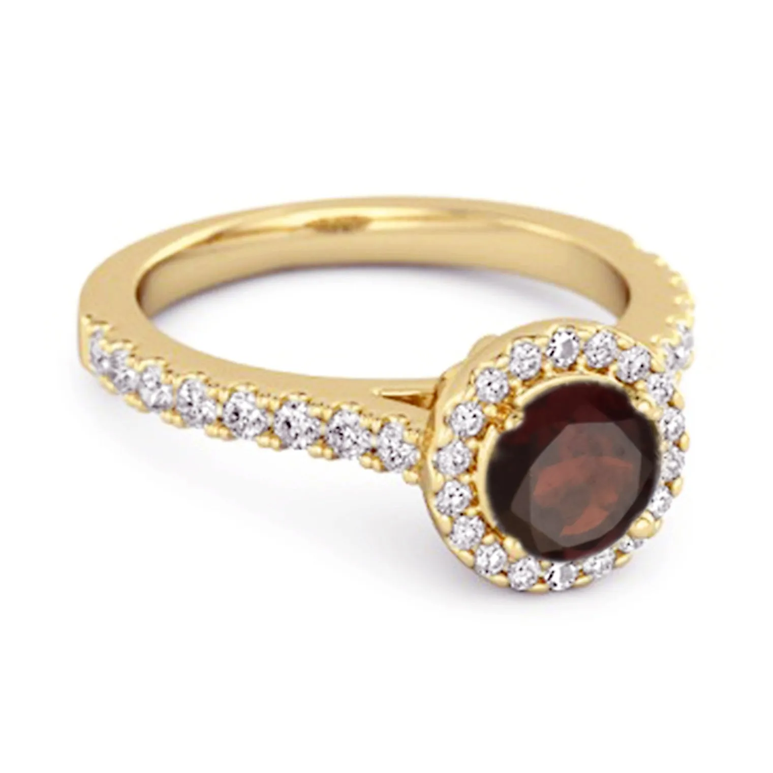 Garnet Birthstone 925 Sterling Silver Solitaire Accents Ring