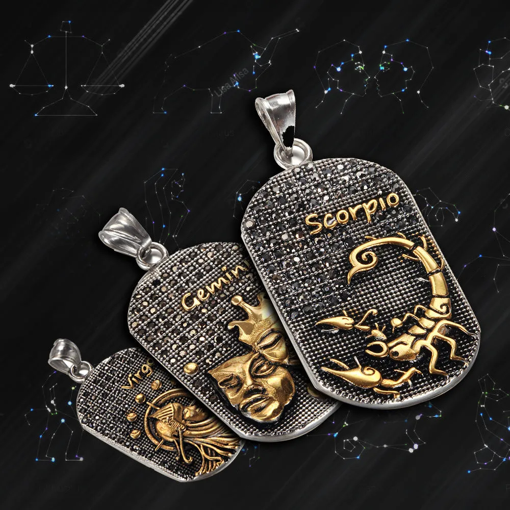 Gemini 3D Dog tag necklaces