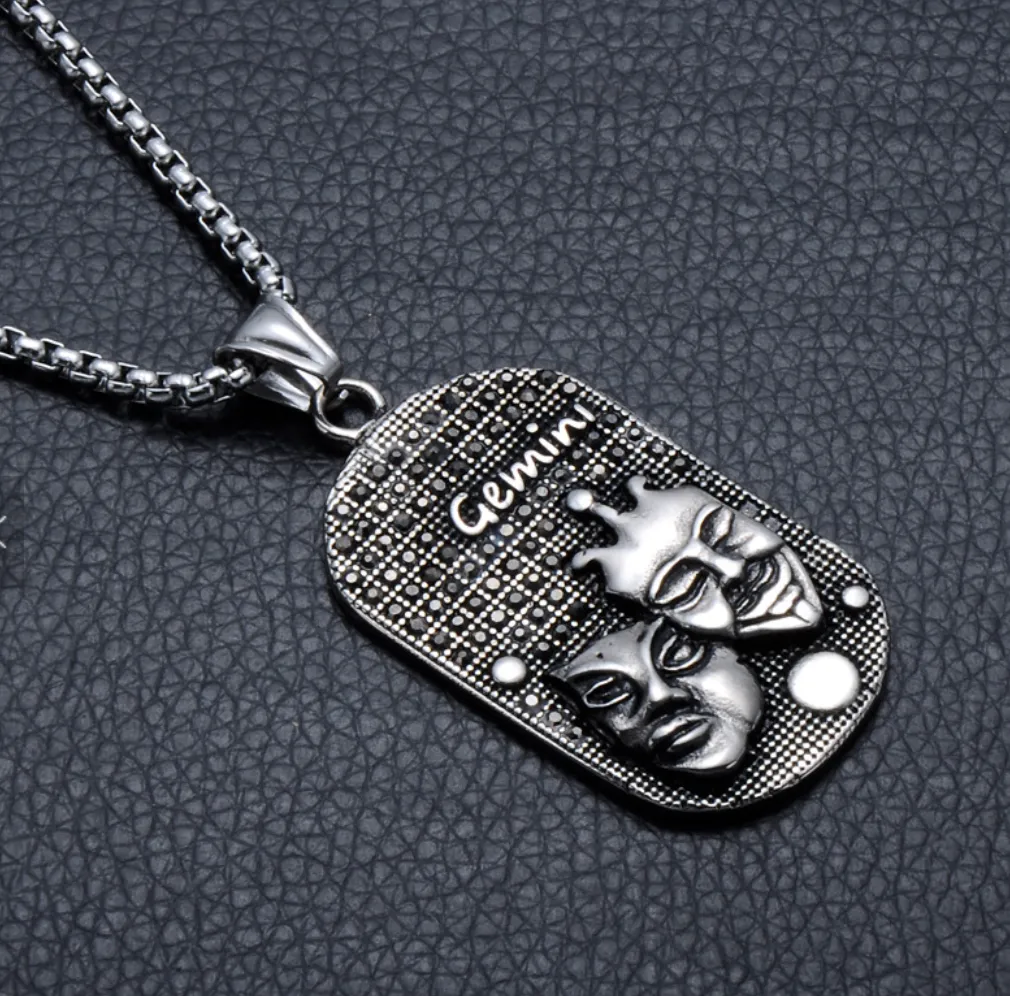 Gemini 3D Dog tag necklaces