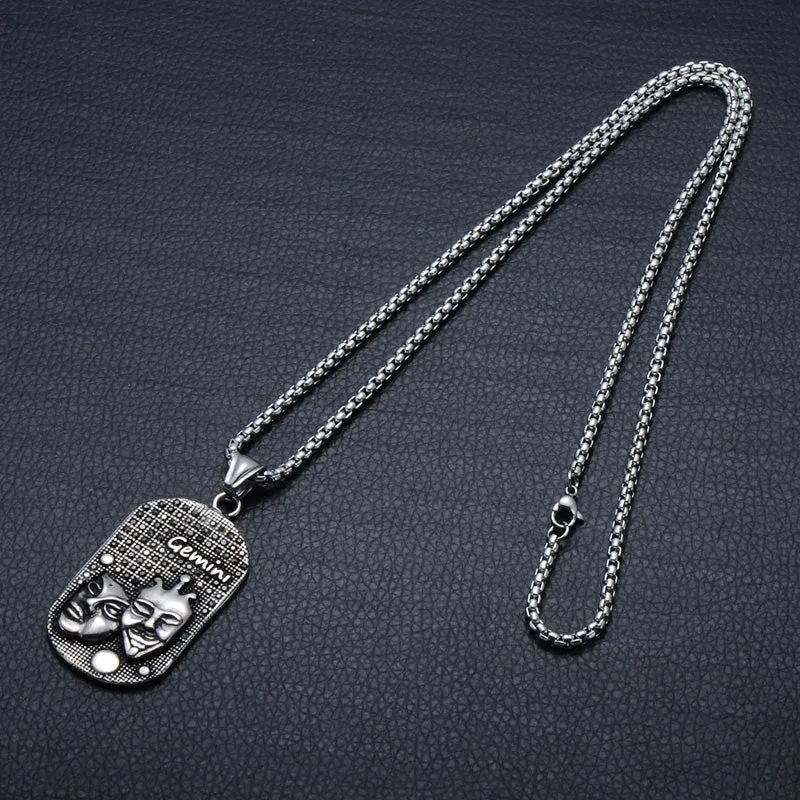 Gemini 3D Dog tag necklaces