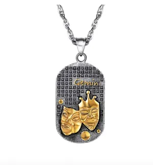 Gemini 3D Dog tag necklaces