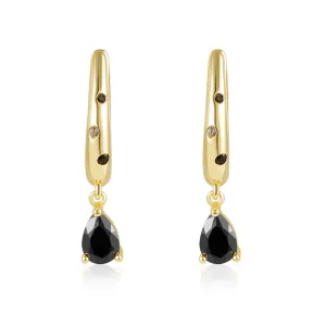 Gemstone Charm Huggie earrings Dark & Classy Jewelry Set