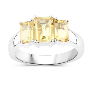 Genuine Citrine 3 Stone Ring