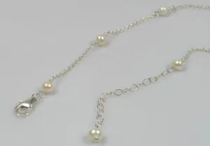Genuine Freshwater Pearl and Sterling Silver Anklets