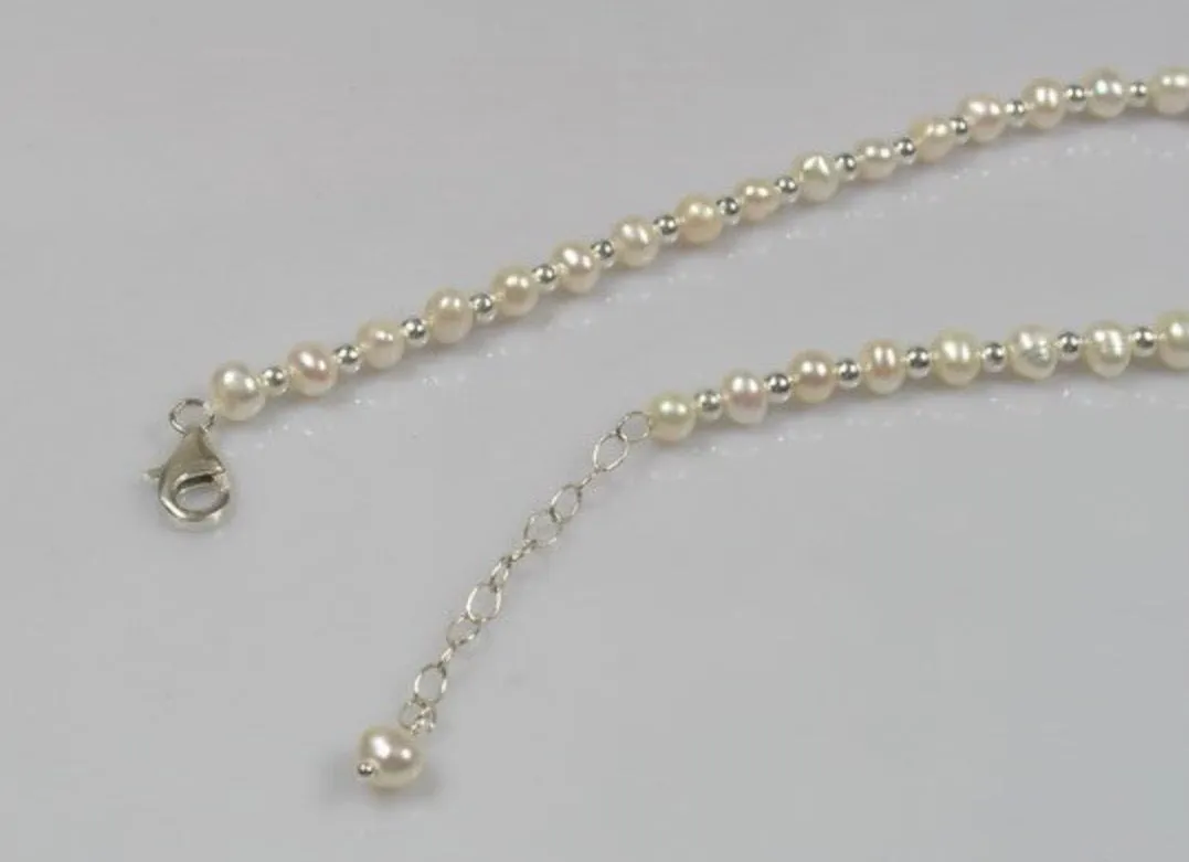 Genuine Freshwater Pearl and Sterling Silver Anklets