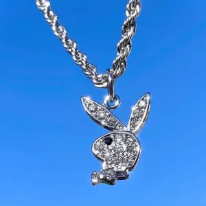 Genuine Rhinestone Rabbit Necklace Stainless Steel Chain For Women
