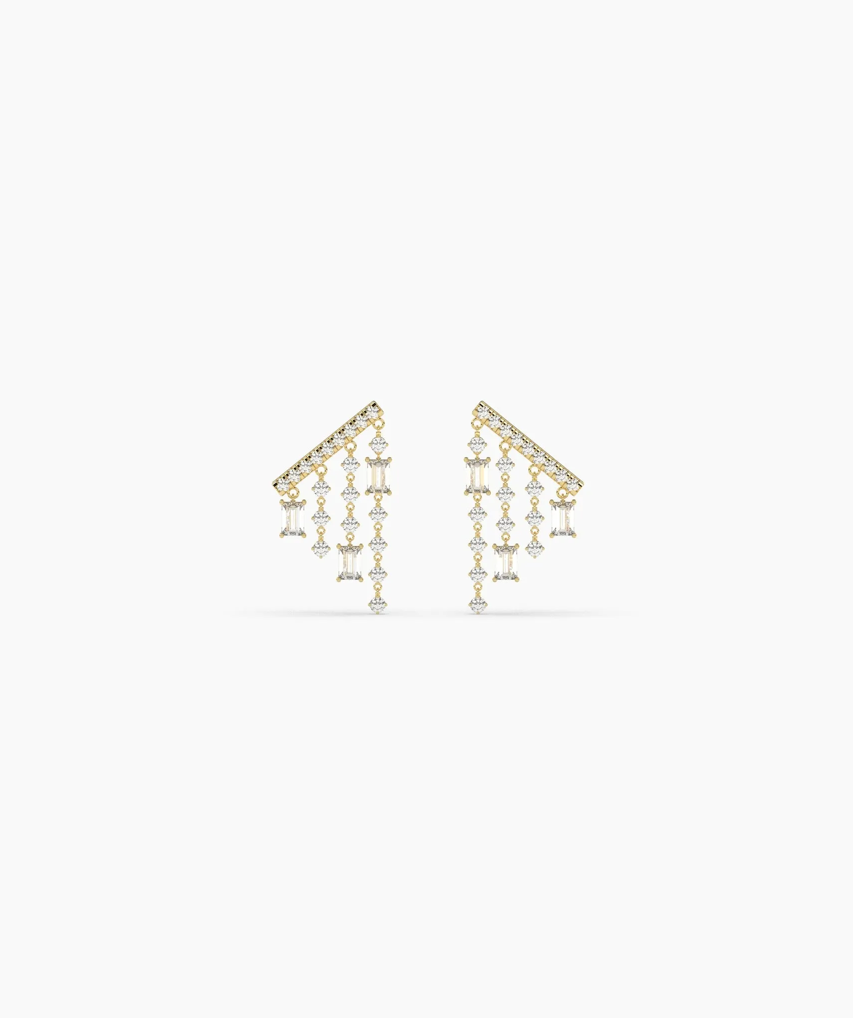 Geometric Diamond Dangle Earrings