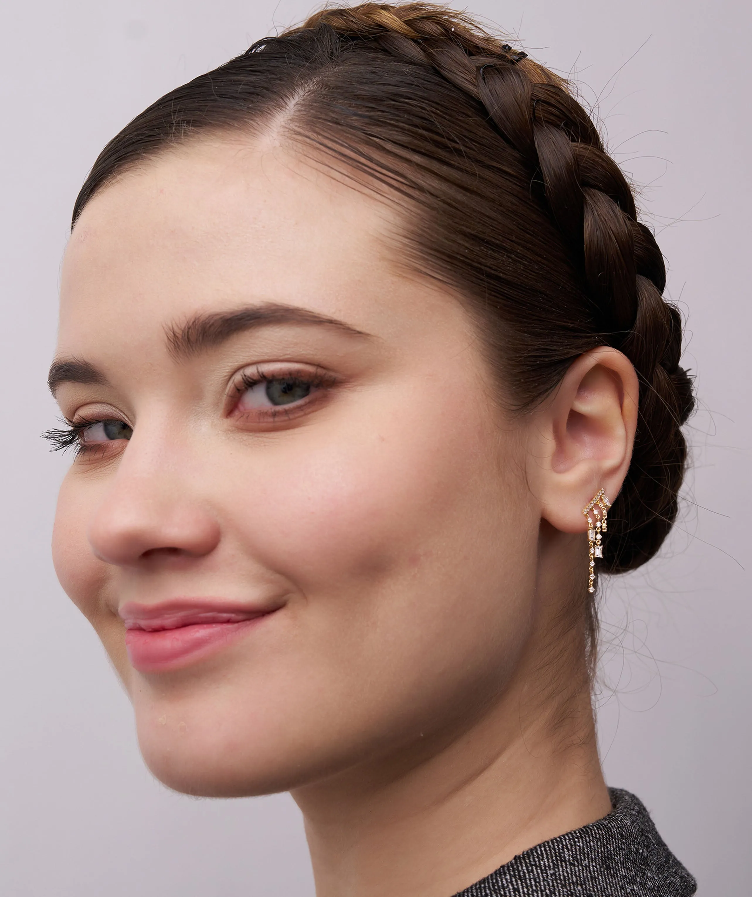 Geometric Diamond Dangle Earrings