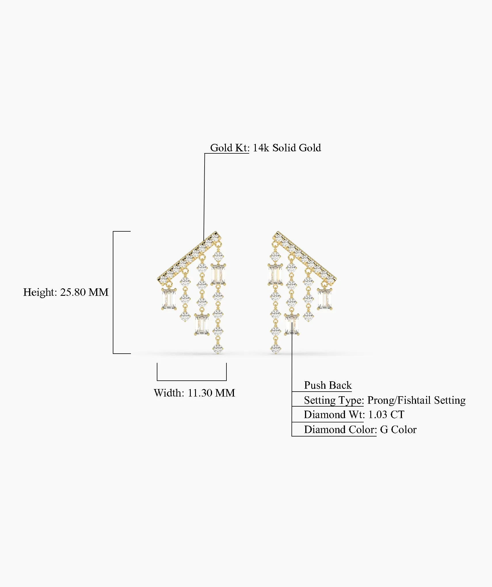 Geometric Diamond Dangle Earrings