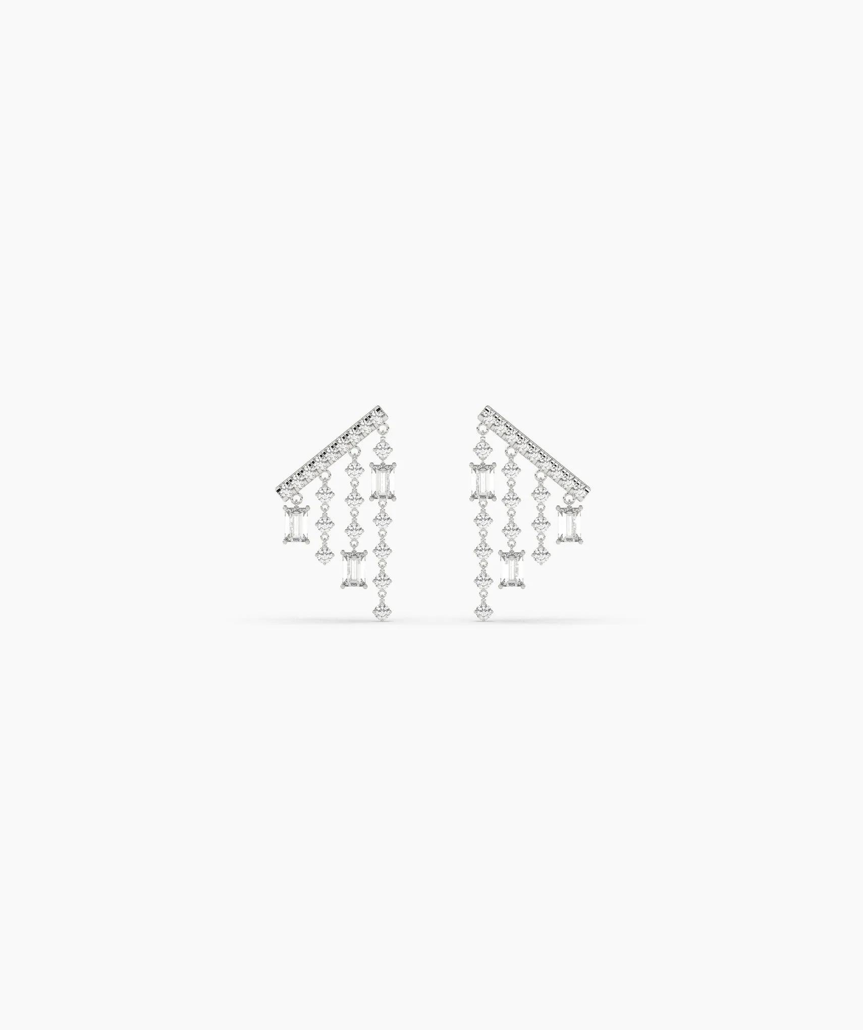 Geometric Diamond Dangle Earrings