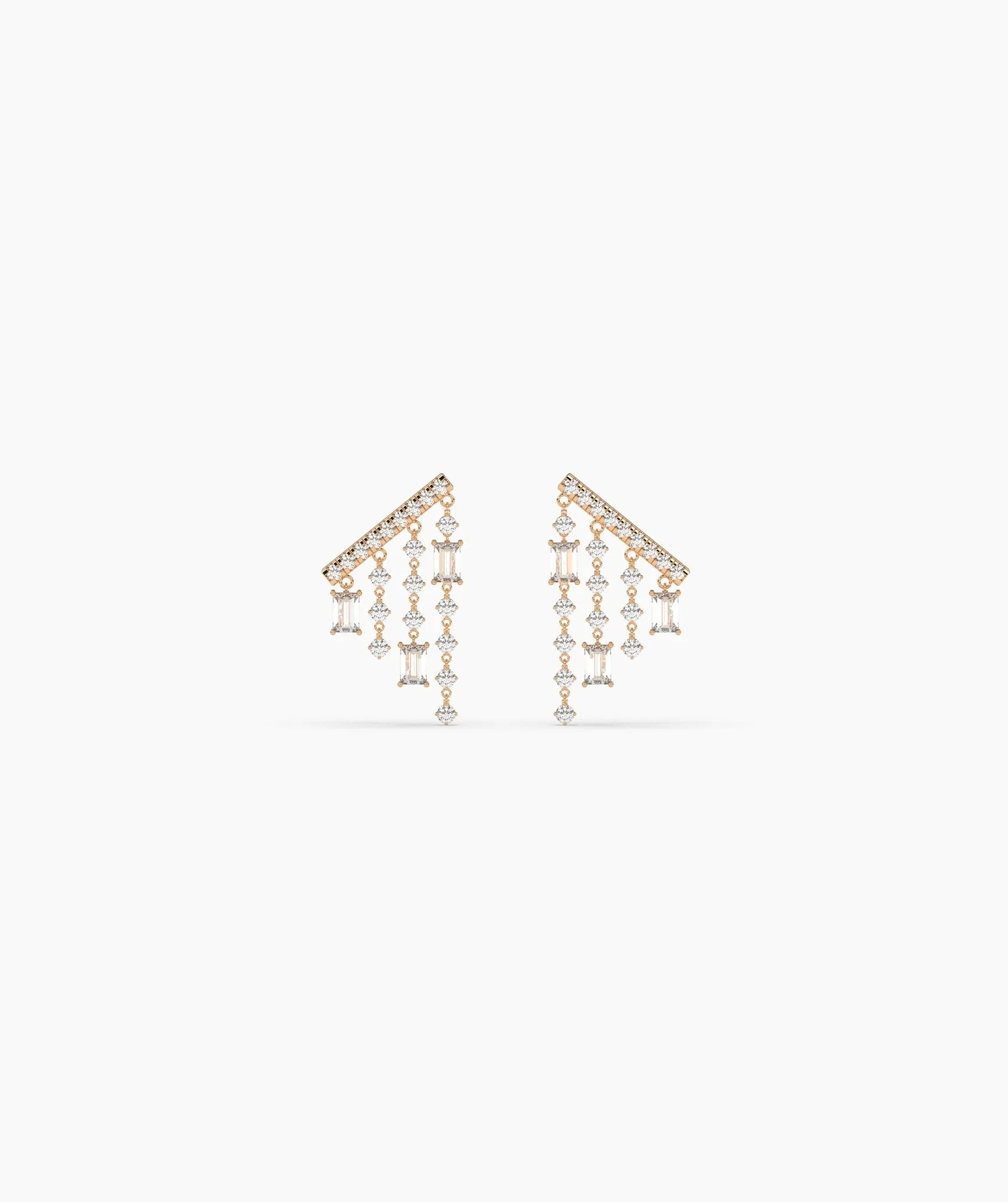 Geometric Diamond Dangle Earrings