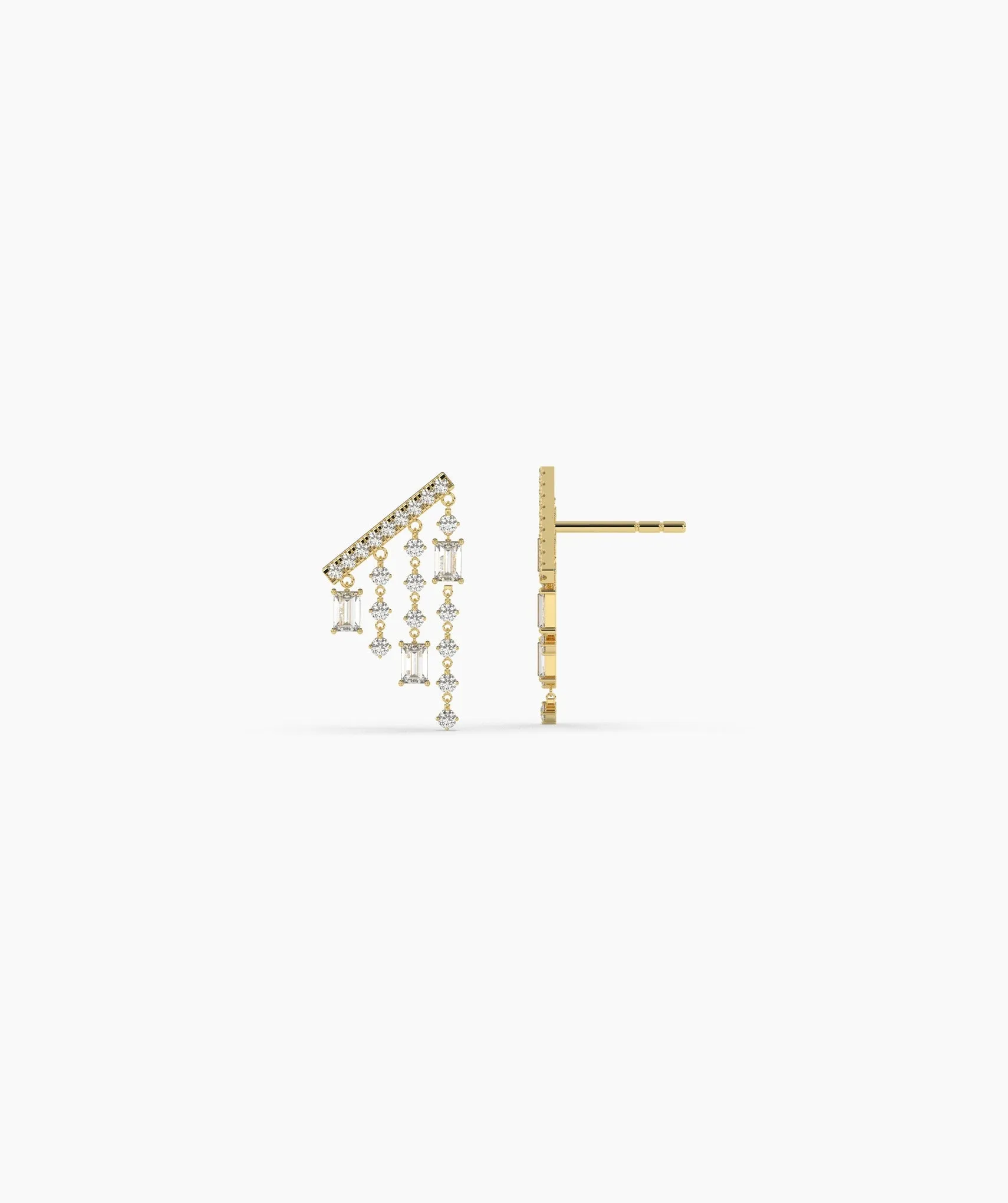 Geometric Diamond Dangle Earrings