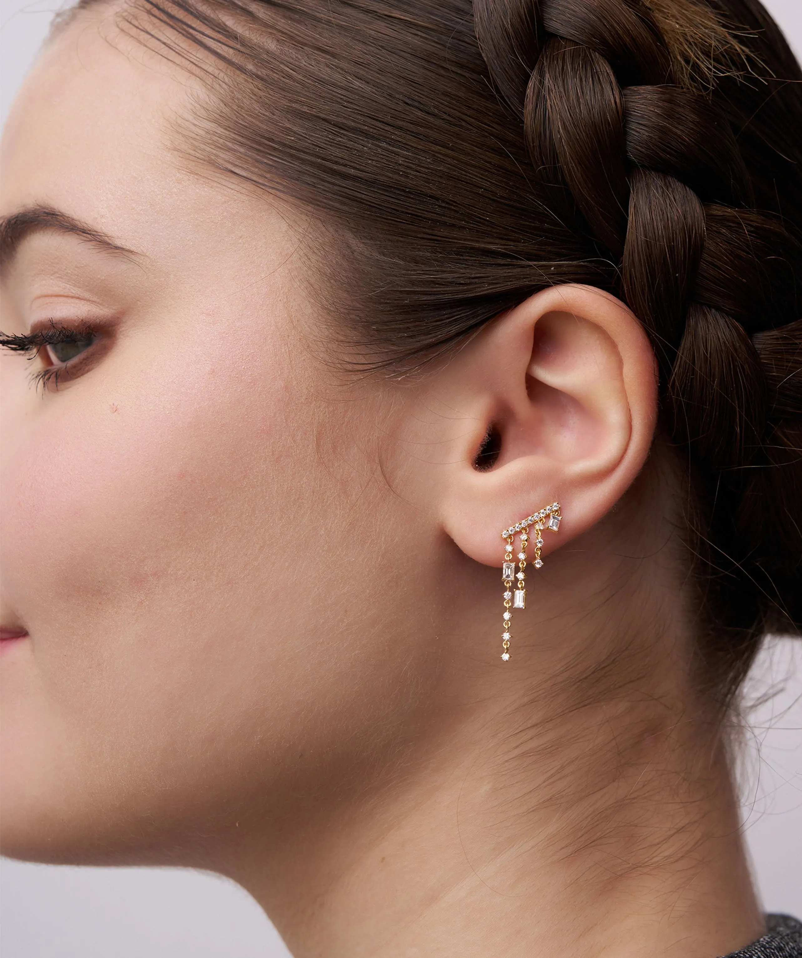 Geometric Diamond Dangle Earrings
