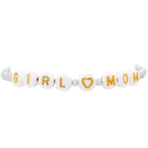 GIRL MOM BALL STRETCH BRACELET SILVER