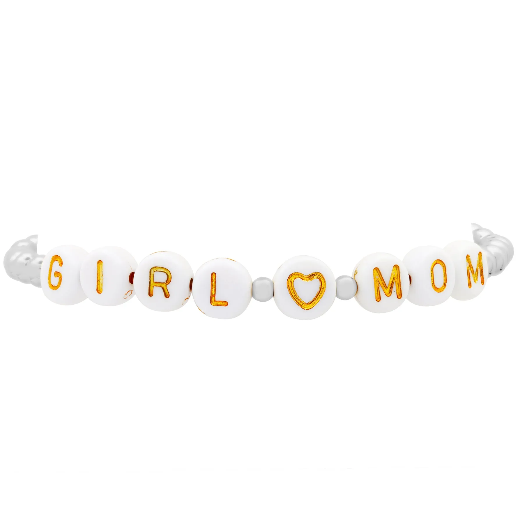 GIRL MOM BALL STRETCH BRACELET SILVER