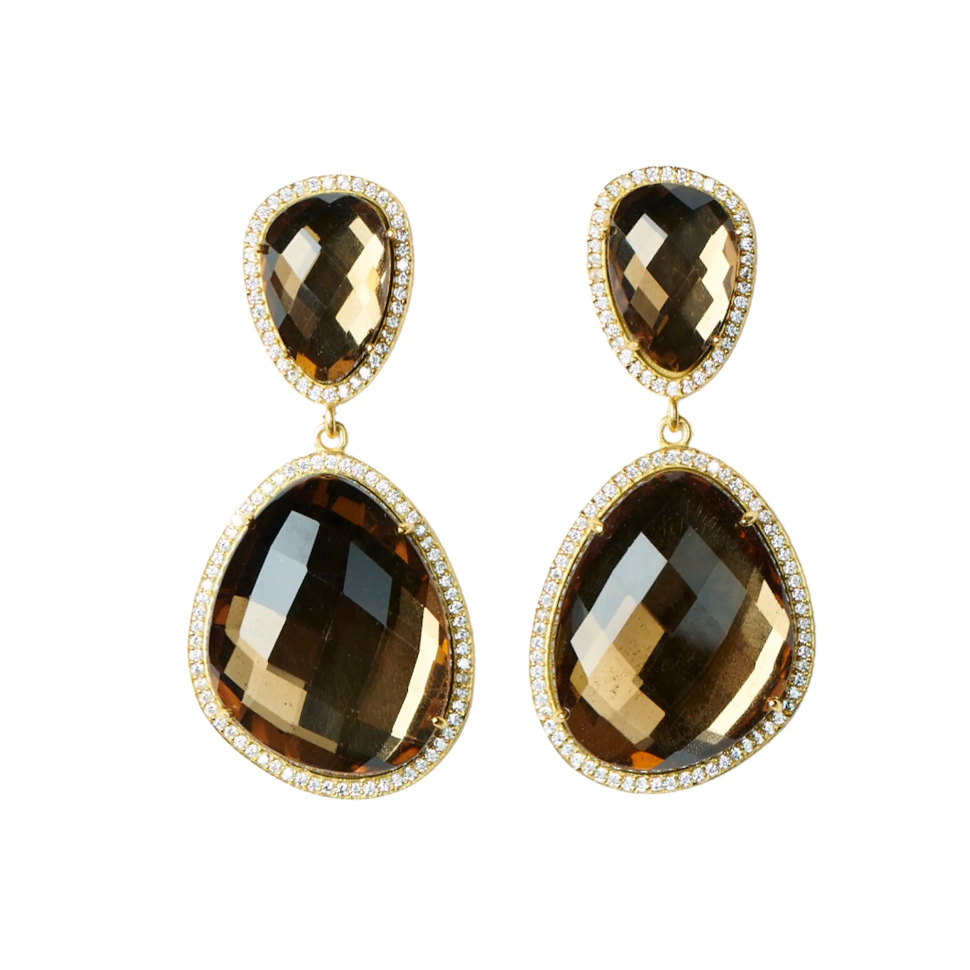 Glimmer and Glow Freeform Drop Earrings - Green Pyrite accented with Black Rhodium