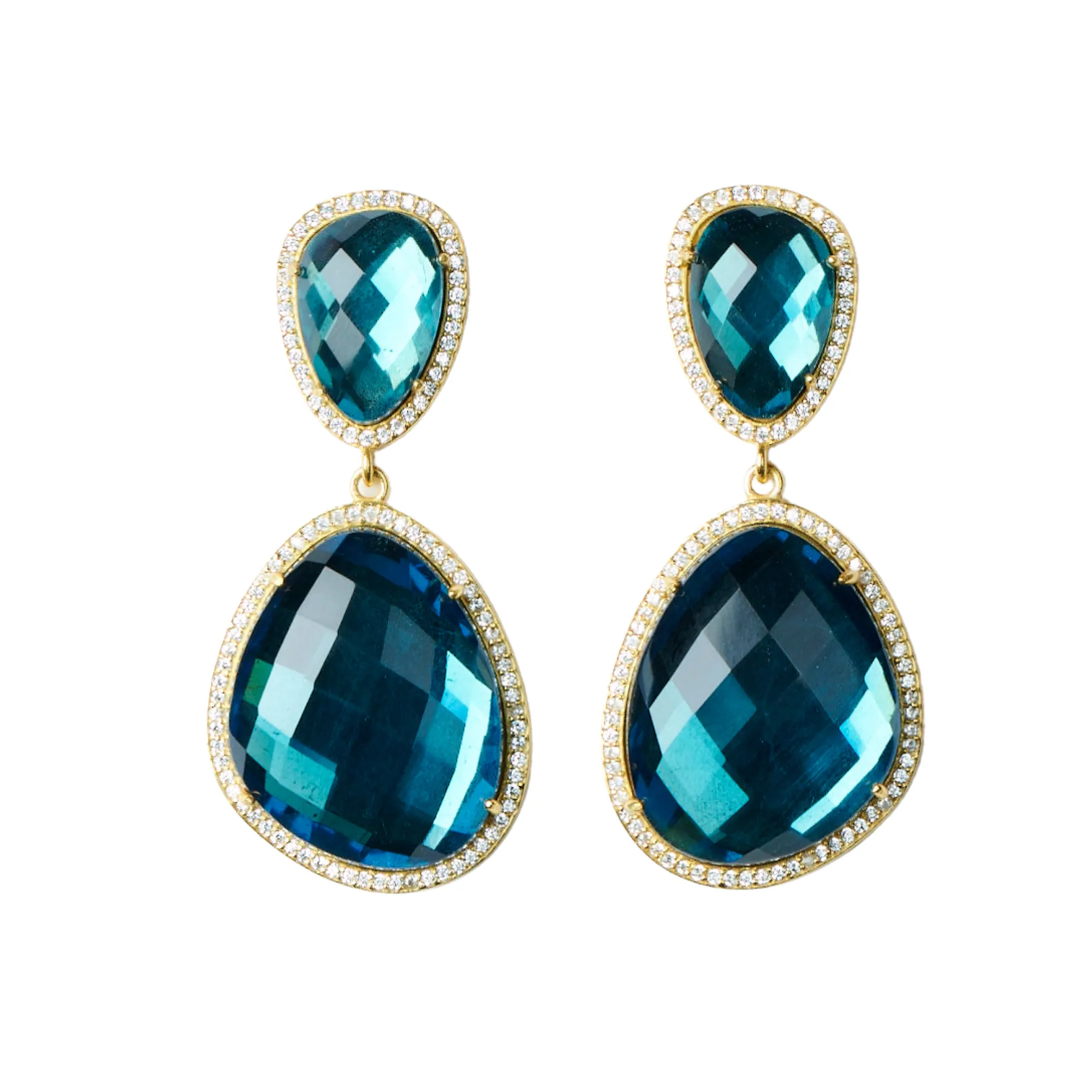 Glimmer and Glow Freeform Drop Earrings - Peacock Blue