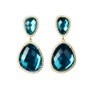 Glimmer and Glow Freeform Drop Earrings - Peacock Blue
