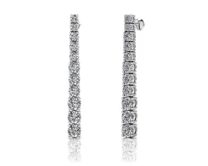 Glistening Diamond Graduated Dangle Drop Diamond Earrings with 1.55 ct.(finished)