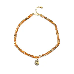 Gold & Diamond Nautilus Shell Abalone Anklet