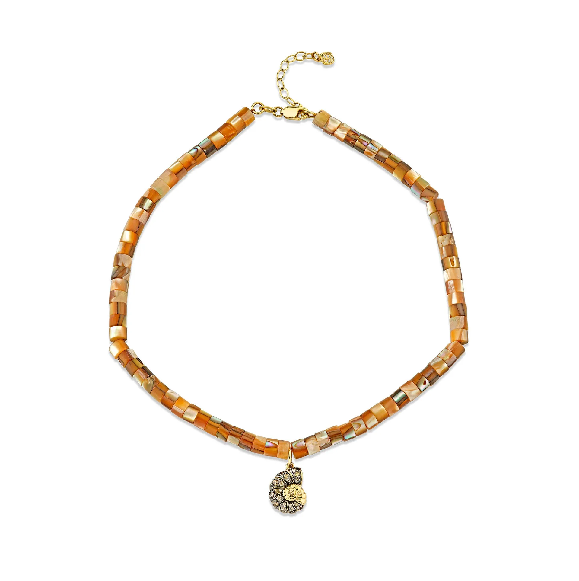 Gold & Diamond Nautilus Shell Abalone Anklet