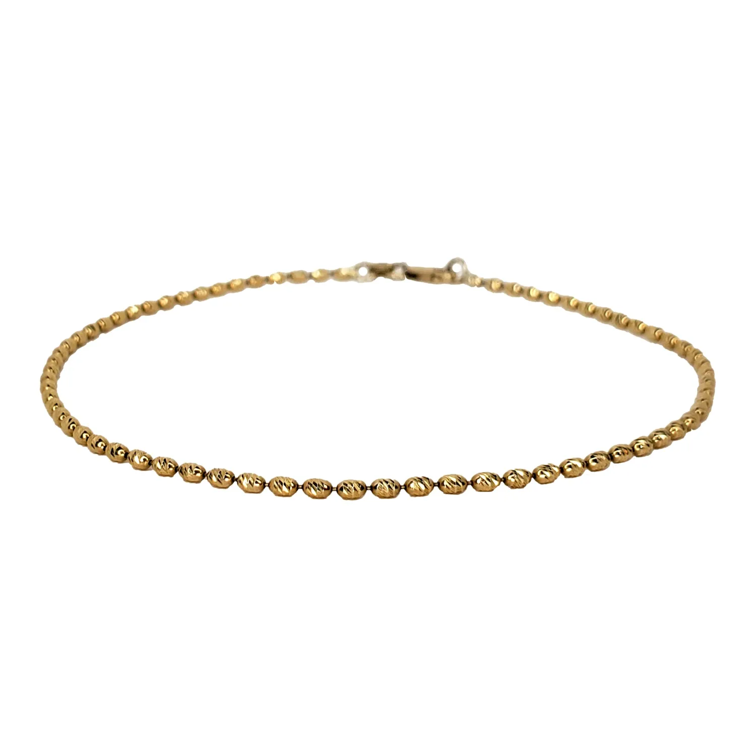 Gold Barrel Bead Anklet