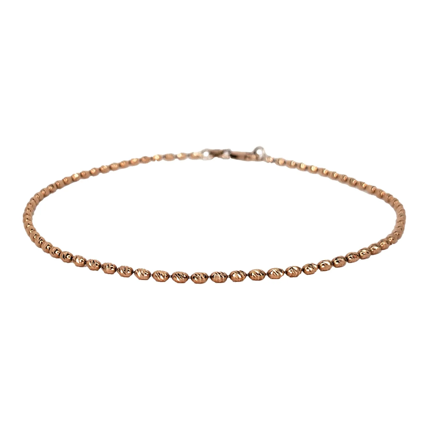 Gold Barrel Bead Anklet