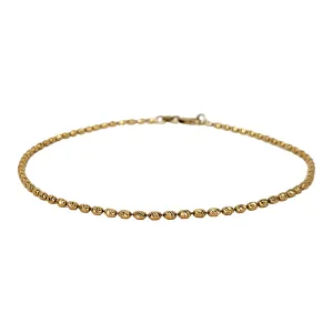 Gold Barrel Bead Anklet